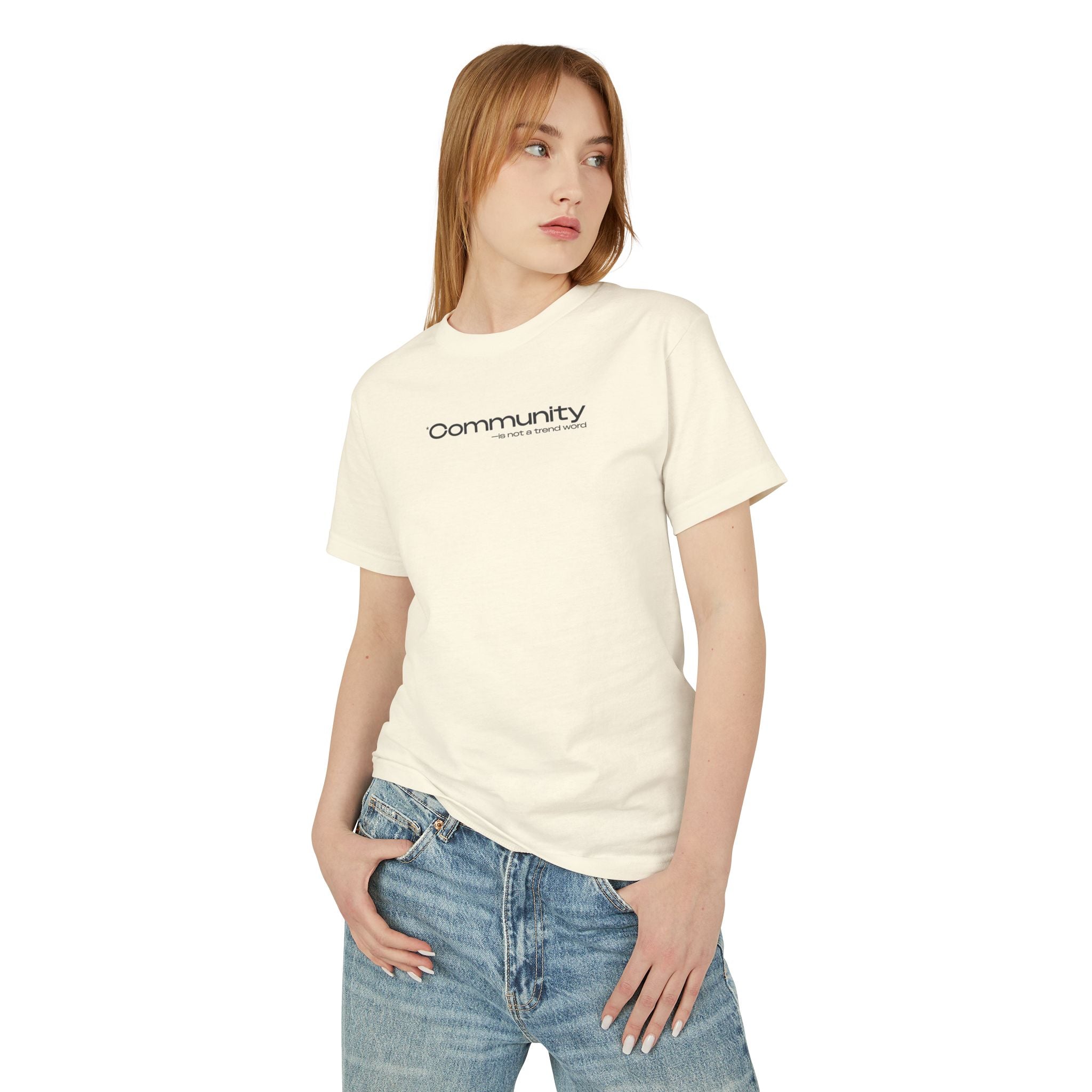 Faded Cream Community Garment-Dyed Heavyweight Tee Shirt